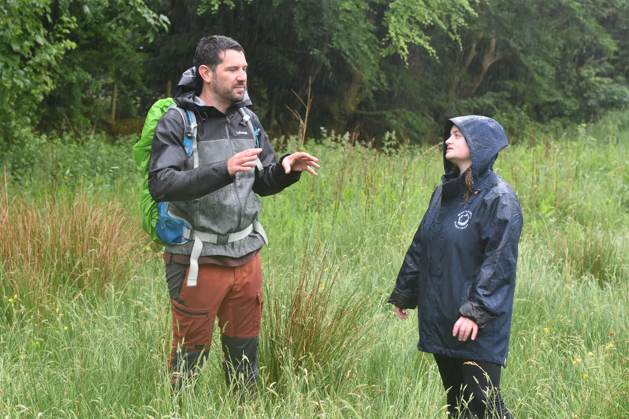 Harold and Rachel 2 Persons talking in Grassland